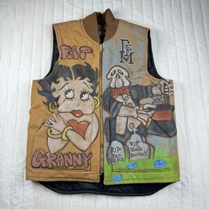 Carhartt Vest 0V0001-M Canvas Diamond Quilt Lining Mens M Relaxed Fit Custom Art